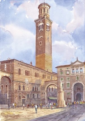 14 Verona - Piazza dei Signori, Torre dei Lamberti