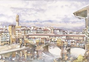 086 Firenze - Panorama con il Ponte Vecchio